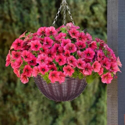 Wall Hanging Basket Flower Pot Imitation Rattan Crafts Breathable Durable Pot Decoration for Home Garden Courtyard JDH88