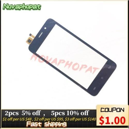 Novaphopat Black Digitizer Glass For BQ Mobile BQ-4585 Fox View BQ4585 BQ 4585 Touch Screen Sensor Panel + Tracking