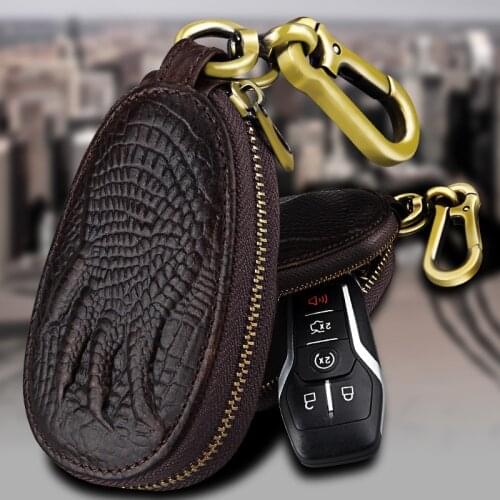 2021 New Genuine Leather Men key wallet Alligator Claw Pattern Car key case Fashion Male key organizer Cowhide porta chaves
