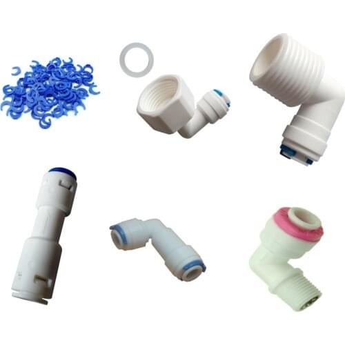 Reverse Osmosis Quick Coupling RO Water Plastic Pipe Fitting Male Female Connector Clip Check Valve For Tube OD 1/4" 3/8" 1/2"