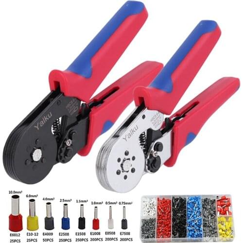 Crimping Pliers Tools HSC8 6-4/6-4A Wire Stripper Ferrule Crimper Plier Set Electrical Plier Hand Tool Kit With1200 Terminals