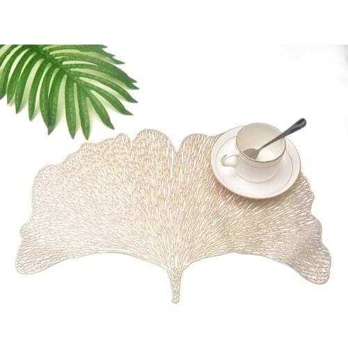 PVC Hollow Insulation Coaster Pads Table Bowl Mats Home Decor Heat Resistant Leaves Shape Placemats For Dining Tables Heat Tools