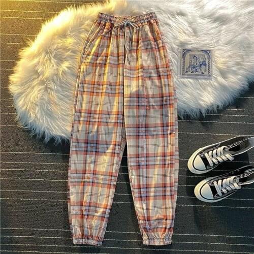 Prowow Women's Plaid Trousers