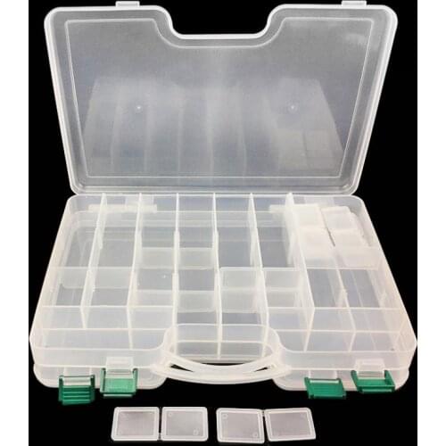 Fishing Tackle Boxes 29.5 x 19 x 6cm Double-layer Multifunctional Fishing Lure Box PP Material with Movable Compartments