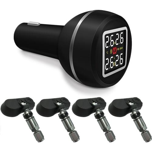 D580C-TJ TPMS Car Alarm Tool Car Tire Pressure Temperature Auto Tire Pressure Monitoring System 4 Built-in Sensors