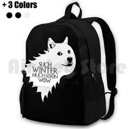 Ser Wow Of House Doge Alt-Outdoor Hiking Backpack Waterproof Camping Travel Got Doge Dog Wolf Stark Sigil North