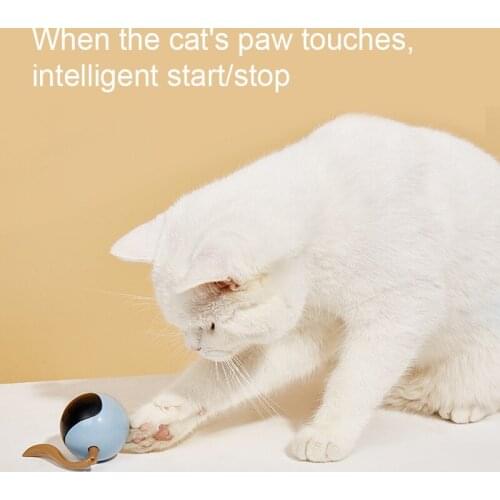 Pet Smart Interactive Cat Toy Colorful LED Self Rotating Ball Toys USB Kitten Electronic Jumping Ball Toys Dog Cat Accessories
