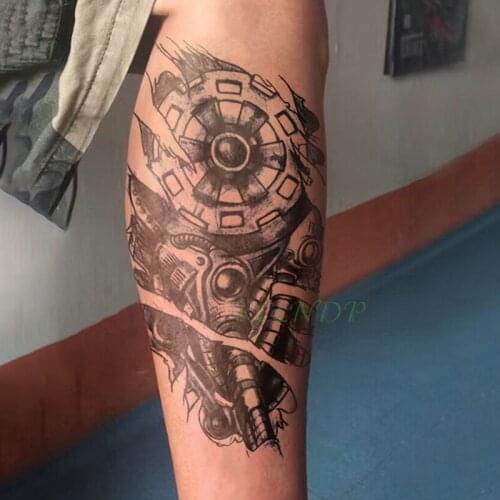Waterproof Temporary Tattoo Sticker gearwheel pipe tatto flash tatoo fake tattoos for kids men women