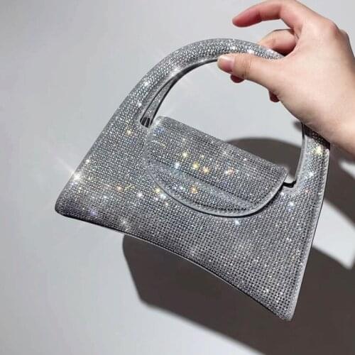 High Quality Women Day Clutches Bag Metallic Diamonds Handbag Fashion PU Leather Female Ladies Tote Evening Bags Girls For Party