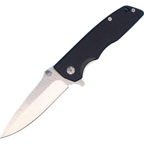 High Quality Flipper Folding Knife 440C Satin Drop Point Blade G10 + Stainless Steel Sheet Handle CK005