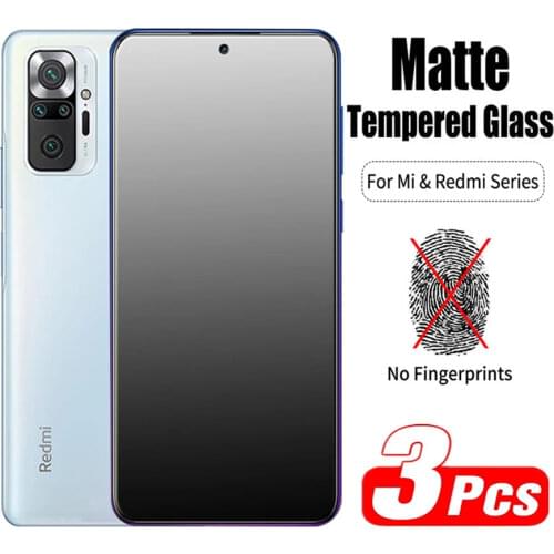 1-4Pcs Matte Tempered Glass for Poco X3 M3 F2 Pro F3 Frosted Screen Protectors for Redmi Note 10 9 8 Pro 9S 9T 8T 9A 9C 10S 8A