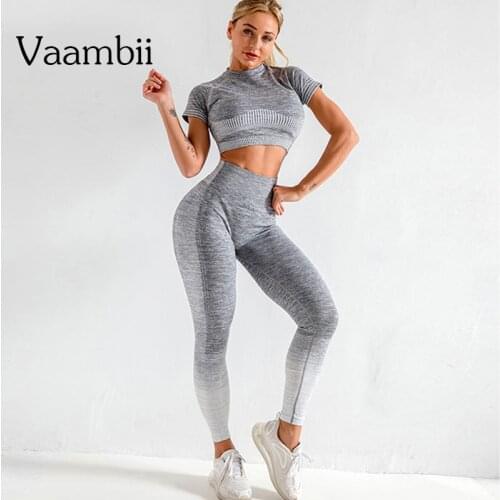 Work Out Clothes For Women Gym Sets 2 Piece Sportwear Yoga Kit Set Sport Outfit For Woman Leggings Top Seamless Tracksuit