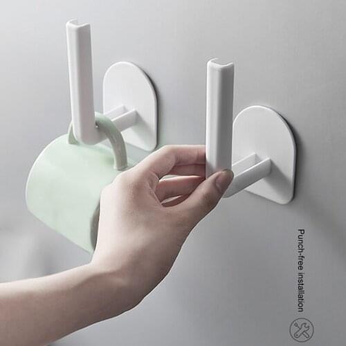 1/5/10pcs Household Wall Hooks Wall Mount Punch Free Roll Paper Rack Multifunctional Holder Kitchen Supplies S55