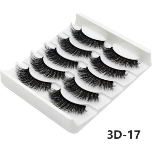 1@# 1Set Fashion 5Pairs 3D Synthetic Hair False Eyelashes Natural/Thick Long Eye Lashes Wispy Makeup Beauty Extension Tools 3D07