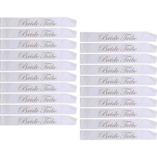 20pcs Bride Tribe Satin Sash Bridal Accessories Wedding Shower Hens Night Bachelorette Party Costume Accessories
