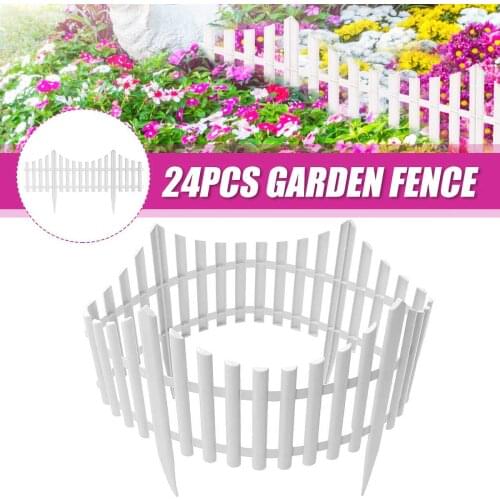 24Pcs Garden Fence Border Decor Panels Fencing Landscape Picket Edging Lawn Fencing Path Dollhouse Gates