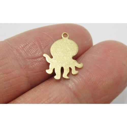 Brass octopus charm 14x11x0.6mm Raw brass earrings pendant Animal findings -30pcs R1249