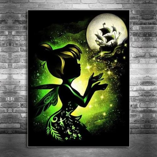 5D Diy Round Diamond Painting Disney Diamond Embroidery Flower Fairy Dream Moon Boat Full Square Cross Stitch Kits Home Decor