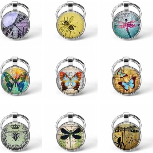 Honeybee Keychain Honey Bee Cabochon Glass Keyring Honey Bee Jewelry Beekeeper Gift Apiarist Gift Honey Bee Key Chains Key Ring