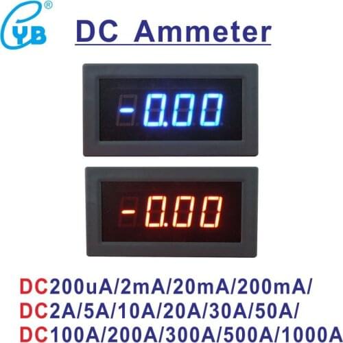 YB5135B LED Digital Ampere Meter DC 200mA 10A 20A 50A Ammeter Current Meter DC100A 200A 300A 500A Amp Panel Tester Ampere Gauge