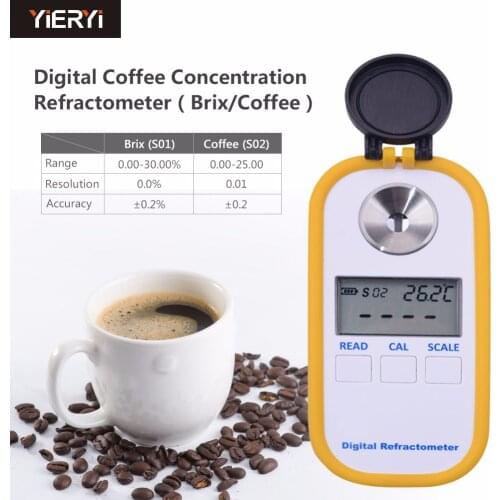 Yieryi 0-30% brix Coffee Sugar Meter TDS 0-25% concentration refractometer digital Portable electronic refractometer