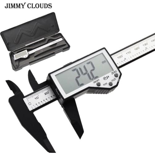 Digital Caliper Carbon Fiber Ruler Extra Large LCD Screen Inch/Metric Conversion 0-6 Inch/150mm Measuring Tools