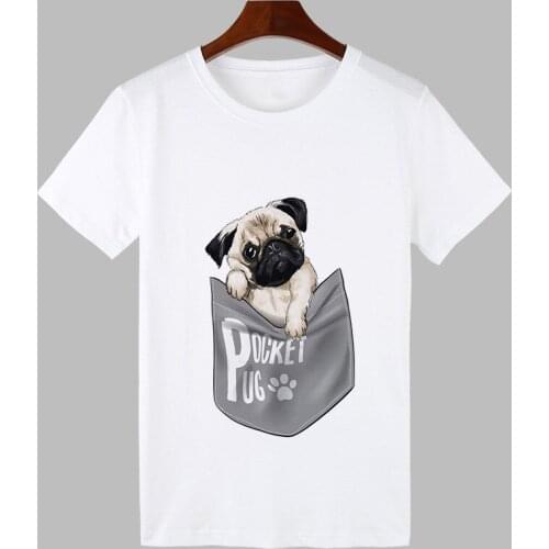 Pocket kawaii animal printed T shirt Kids Harajuku New summer cute Tshirt Children White T-shirt boy Girls Tops clothing