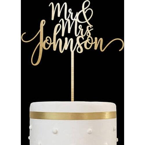 Custom cake topper rustic names cake topper Wedding Cake Decoration Personalized Anniversary gold silver wood cake topper
