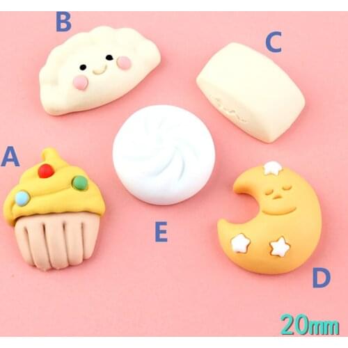 Cabochons Flatback Food Cake Charms 20Pcs resin Flat back Cabochon Scrapbooking Dumpling Embellishment DIY Accessories