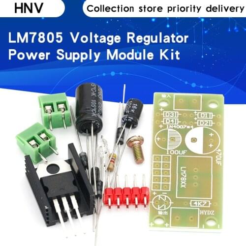 DIY KIT LM7805 L7805 DC/AC Three Terminal Voltage Regulator Power Supply Module 5V 6V 9V 12V Output Max 1.2A