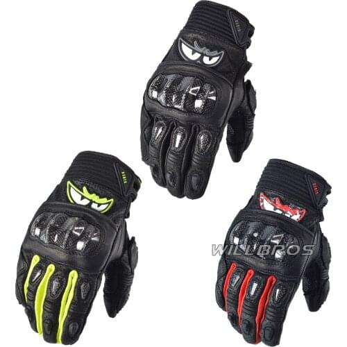 Motorbike Touch Screen Leather Gloves Motorcycle 3D Breathable Mesh Carbon Shell Guantes Street Moto Riding Motor Luvas Mens