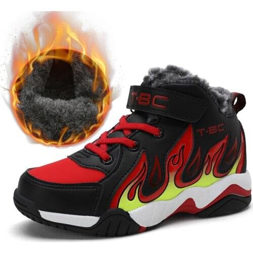 Boys Sneakers Winter Shoes Kids Cotton Shoes Fashion Sport Shoe Fur Warm Outdoor Trainer Kids Running Shoes Children Boots Tenis