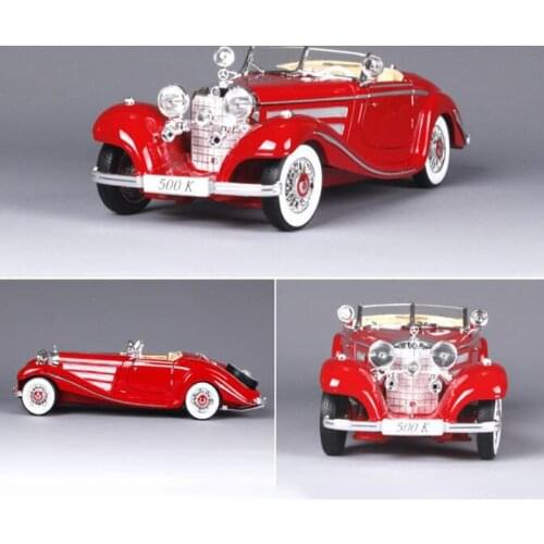 Diecast Car Model Toy 1:18 Scale Alloy Metal 500K Classic Vintage 1936 Auto Car Vehicle Toys Kid Collection Ornaments Display