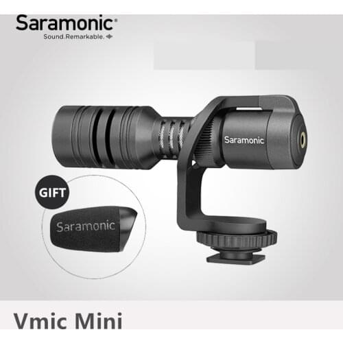 Saramonic Vmic Mini Condenser Microphone with TRS & TRRS Cable Vlog Video Recording Mic for iPhone Android Smartphones PC Tablet
