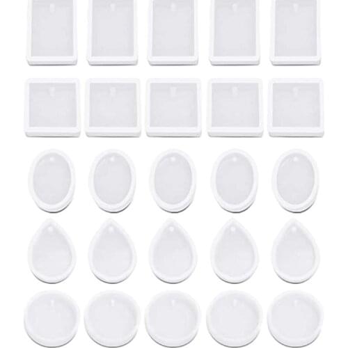 N0HE 25 Pcs/Set Crystal Epoxy Resin Mold Keychain Pendant DIY Crafts Silicone Mould