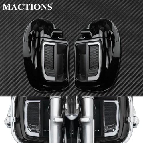 Lower Leg Warmer Vented Fairing Glove Box+LED Fairing Lower Grills Light +Solid Plates Radiator Grill For Harley Touring FLHTK