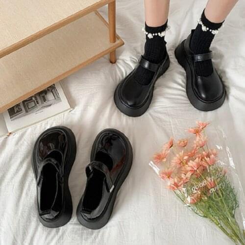 2021 summer new womens British college style fashion all-match Mary Jane shoes platform small leather shoes