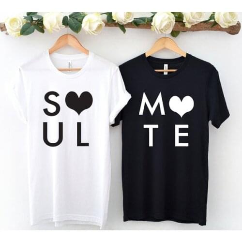 Skuggnas New Arrival Soul Mate t shirt Soul Mate T-shirt Couples Shirt Best Friend Shirt Matching Shirt Mr and Ms shirt