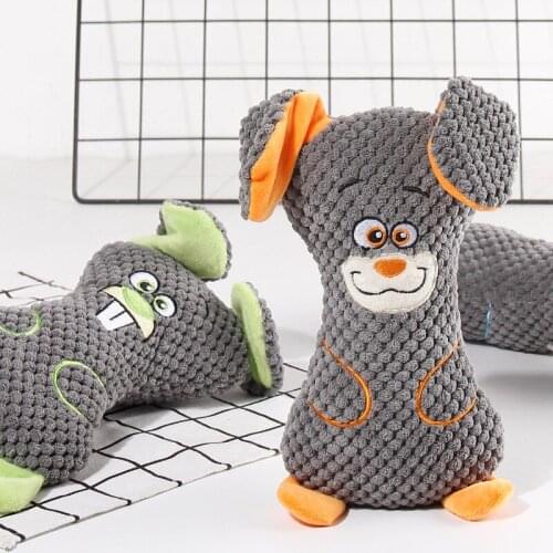 New Dog toys Interactive Bite Tolerance Cute Cartoon Vocal Toys Corn Down Plush Cat Dog Toys Automatic Ear Moving Ears Pet Toys