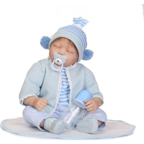 NPK 22 inches 55cm Silicone Reborn Doll Bonecas Baby Reborn Realistic Sleeping Bebe Reborn Doll For Girl Gift