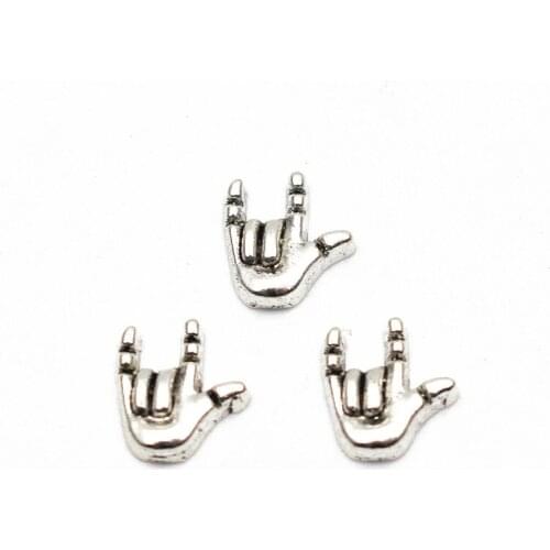 Wholesale 10pcs/lot love you sign language floating charms Alloy charms living glass memory lockets diy Jewelry