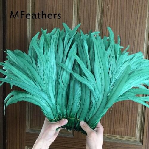 Wholesale 100PCS Deep Green / Grass Green 30-35CM Natural Real Rooster Chicken Feathers Wedding Carnival Decorate Plumes Plumage