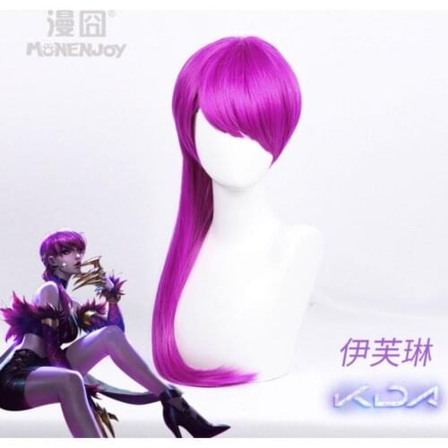 Game Character LOL K/DA Evelynn Cosplay Wigs Rose Red KDA Heat Resistant Synthetic Hair Perucas Cosplay Wig