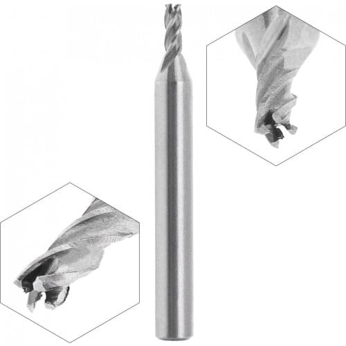3mm 4 Flute HSS & Aluminum End Mill Cutter with Super Hard Straight Shank for CNC Mold Processing Carving