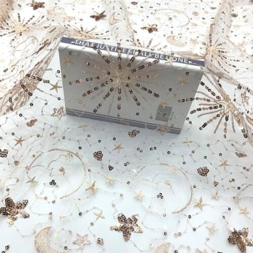 Pink, White Soft Sequins Stars, White Tulle + Silver Sequins Beaded Lace Tulle Fabric For Prom,wedding Gowns, By The Yard