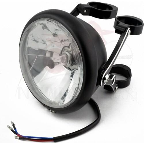 Universal Vintage Motorcycle Headlight CNC Retro 5.75" Headlights with 39-41mm Fork Tubes Bracket For Harley Honda