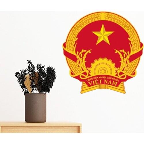 Vietnam Asia National Emblem Removable Wall Sticker Art Decals Mural DIY Wallpaper for Room Decal