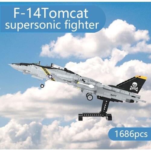 MOC building blocks F-14 Tomcat creative aircraft building blocks, supersonic fighter DIY assembly models, childrens toys gifts