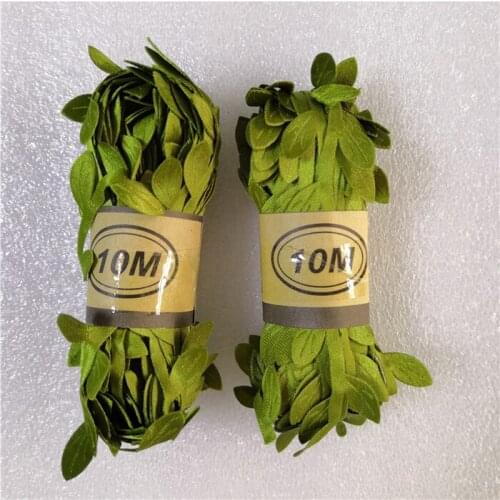 Green leaf rope Garland accessories Cloth Tree green rattan Artificial flower 2pcs X 10m