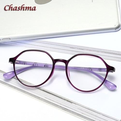 Women Optical Eyewear Prescription Glasses for Girls Purple Irregular Retro Gafas Female